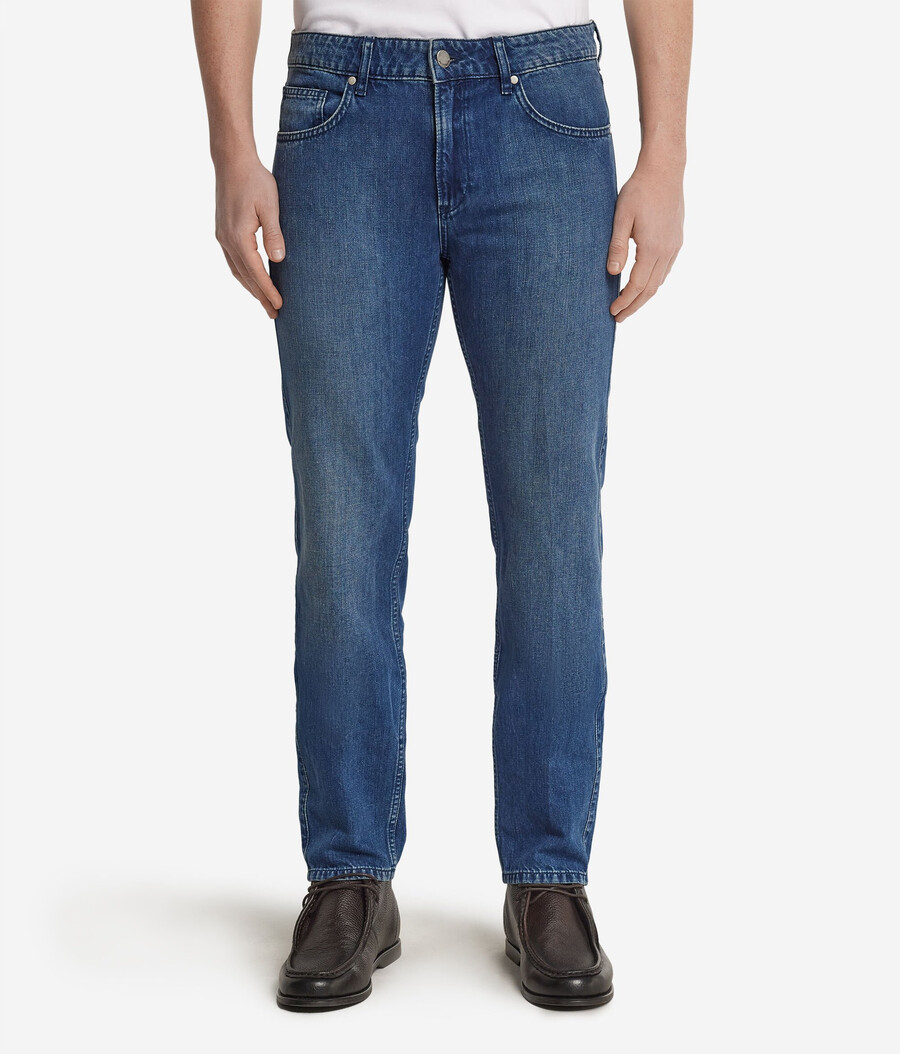 jeans aus baumwolle und leinen