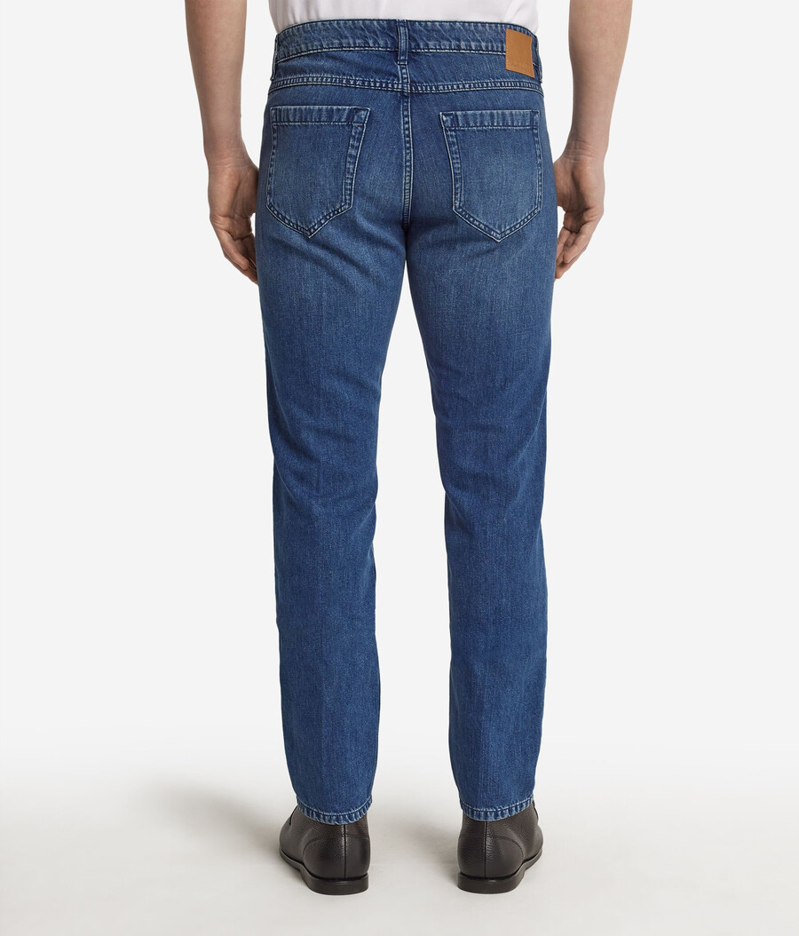 jeans aus baumwolle und leinen
