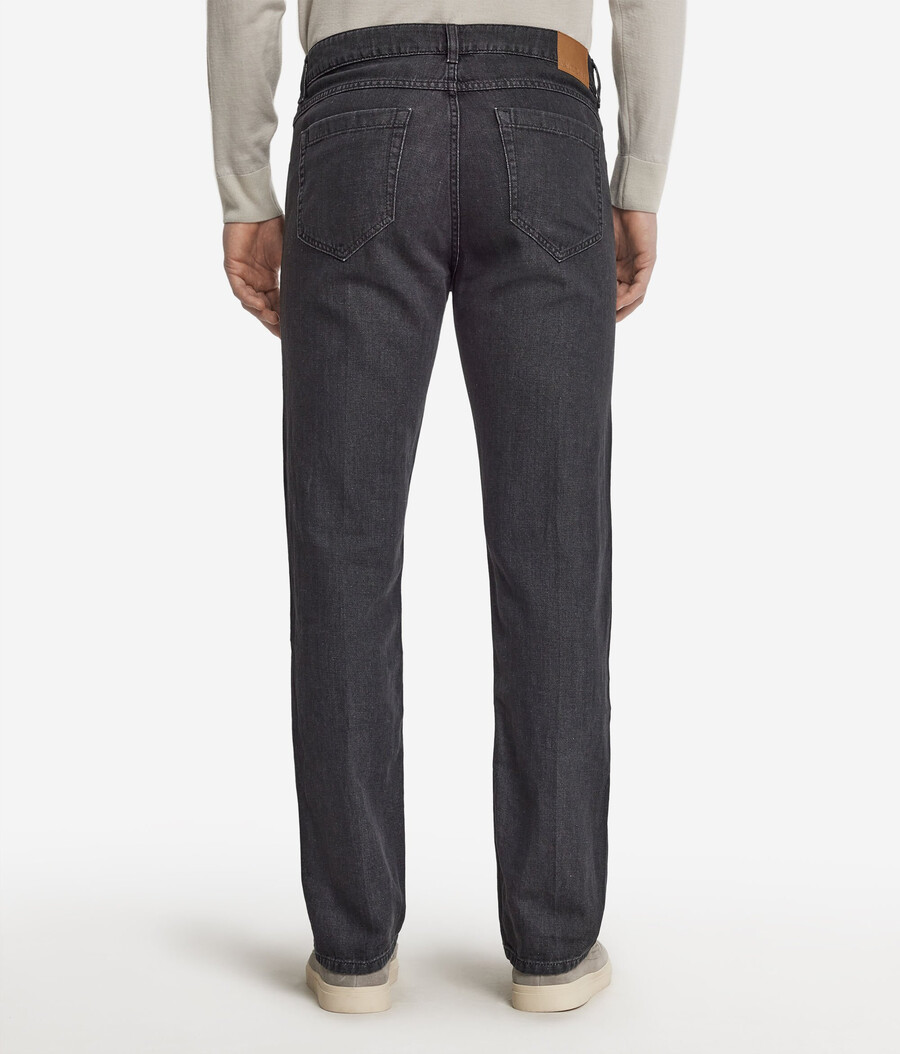 jeans aus baumwolle und leinen