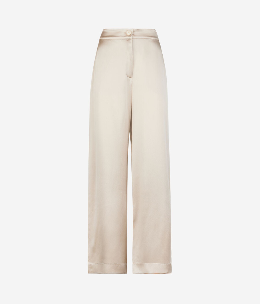seidensatin-hose mit weitem bein