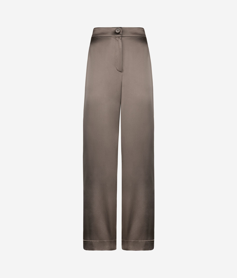 seidensatin-hose mit weitem bein