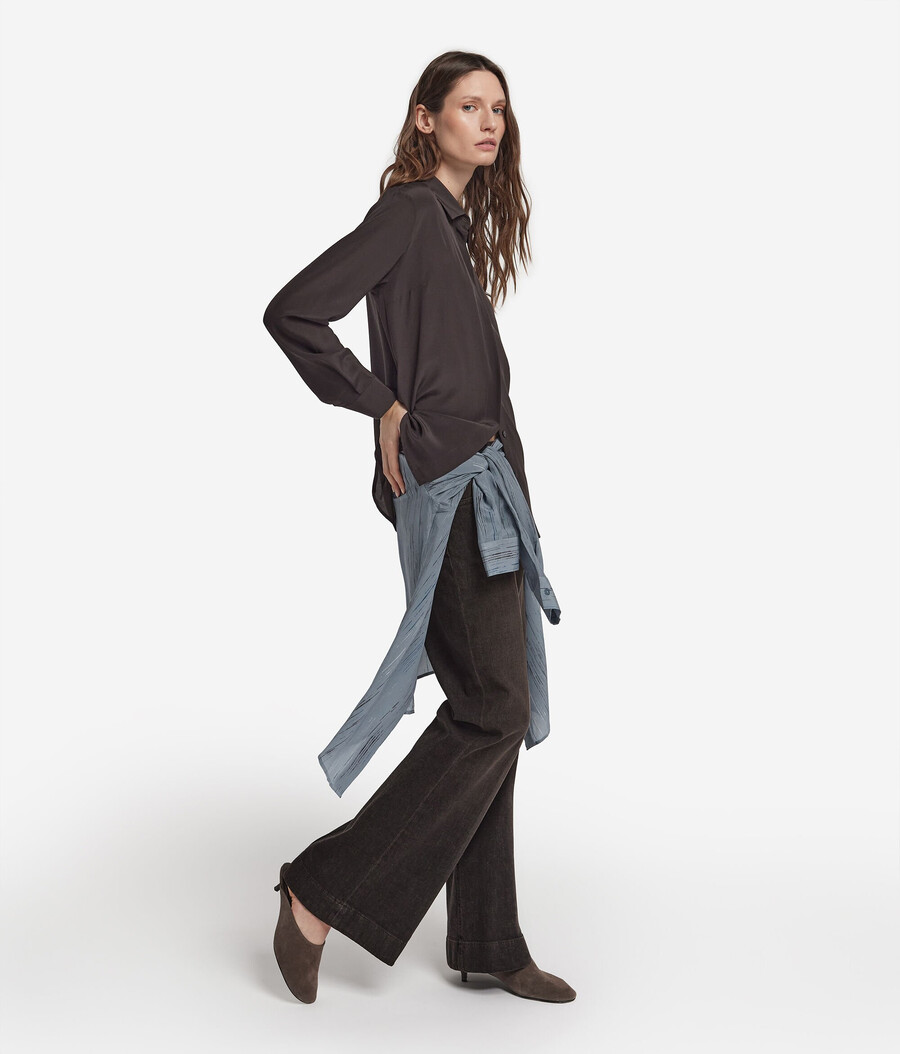 schlaghose aus kaschmir-denim