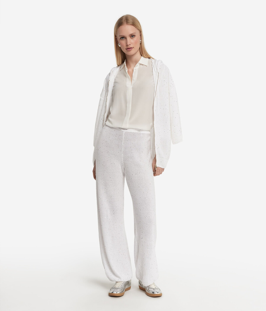 palazzo-hose mit mikro-pailletten