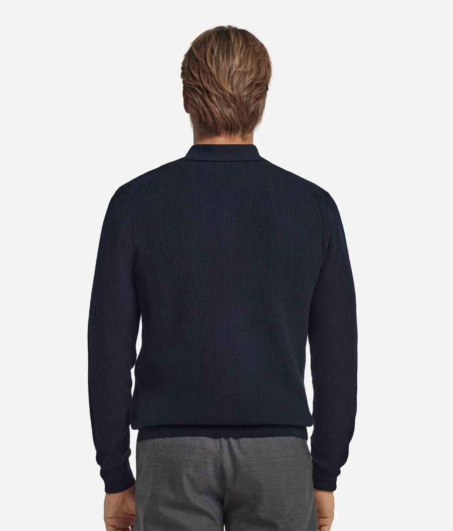 ultraweiches kaschmir-poloshirt mit waffelstruktur