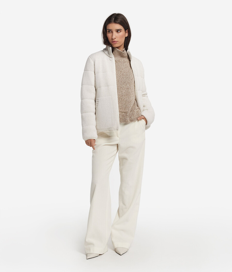 wende-daunenjacke aus kaschmir-trikot-lamé