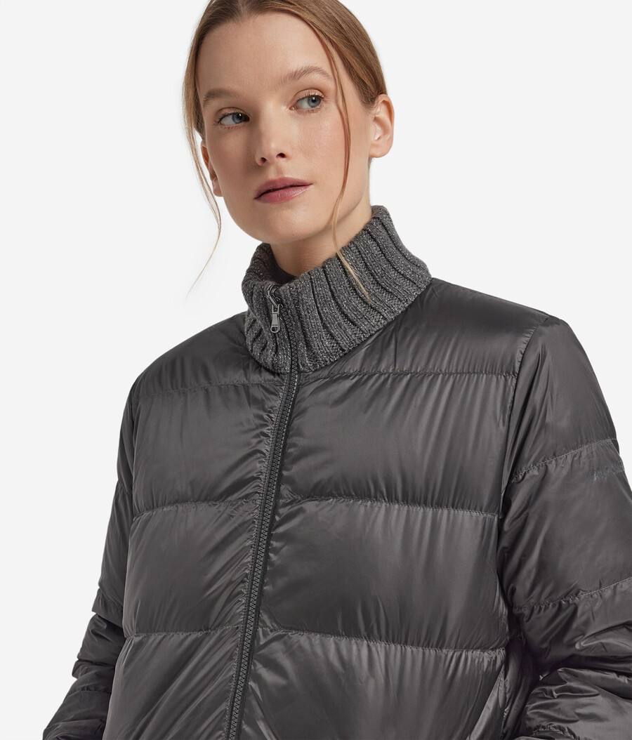 wende-daunenjacke aus kaschmir-trikot-lamé