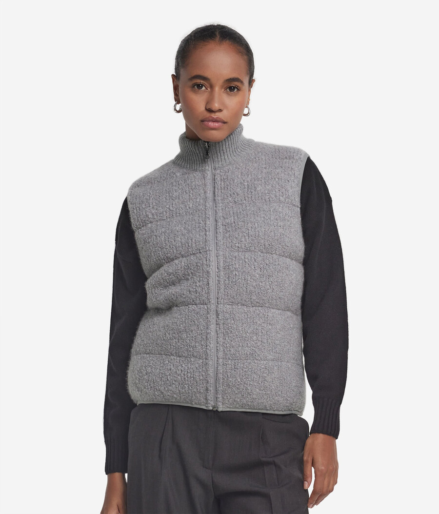wendeweste aus bouclé und nylon