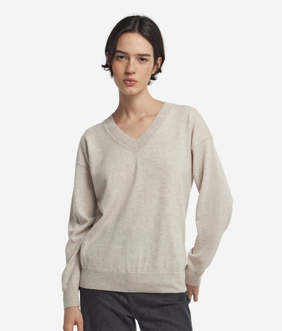 ultraweicher kaschmirpullover mit v-ausschnitt