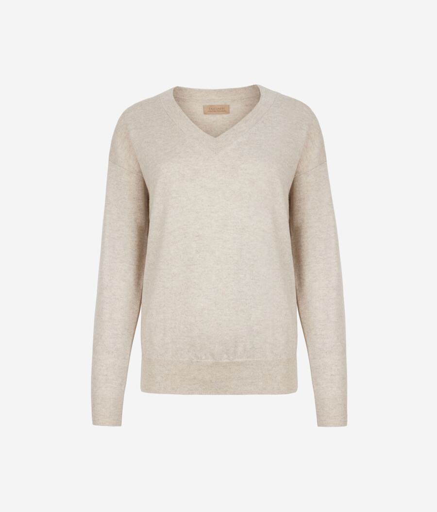 ultraweicher kaschmirpullover mit v-ausschnitt