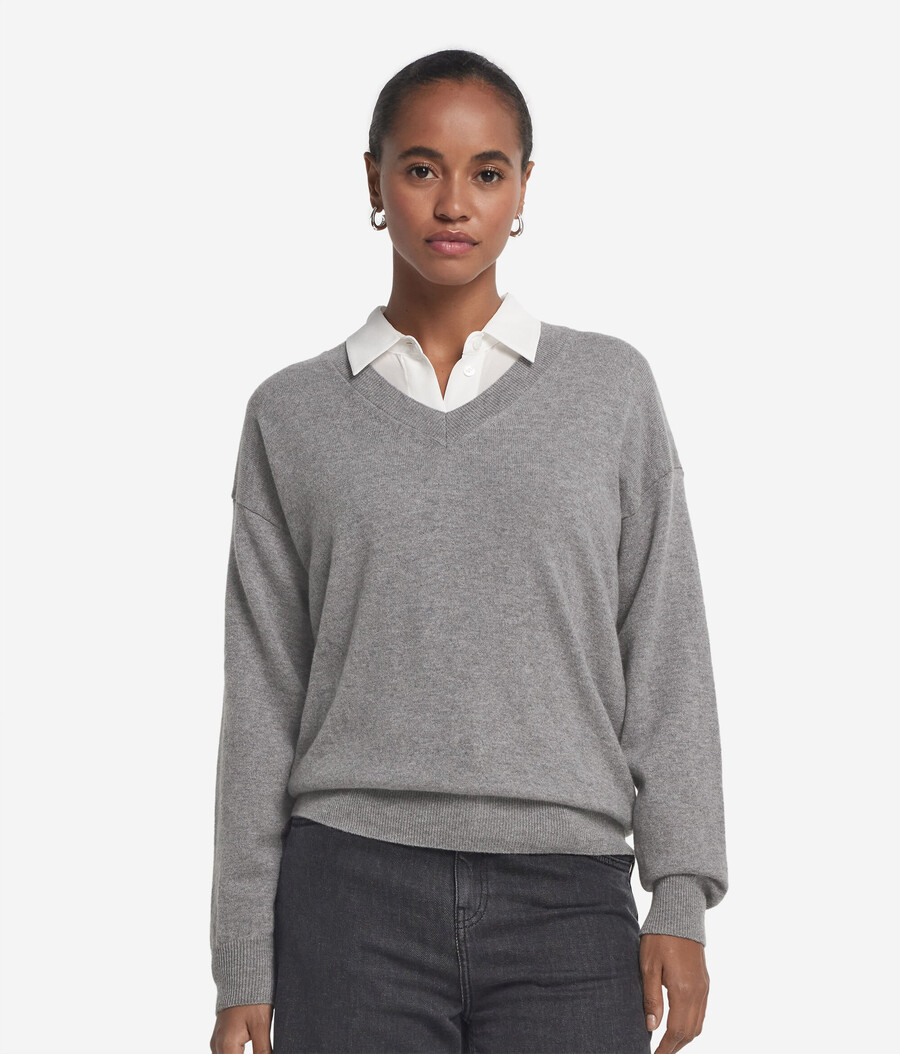 ultraweicher kaschmirpullover mit v-ausschnitt