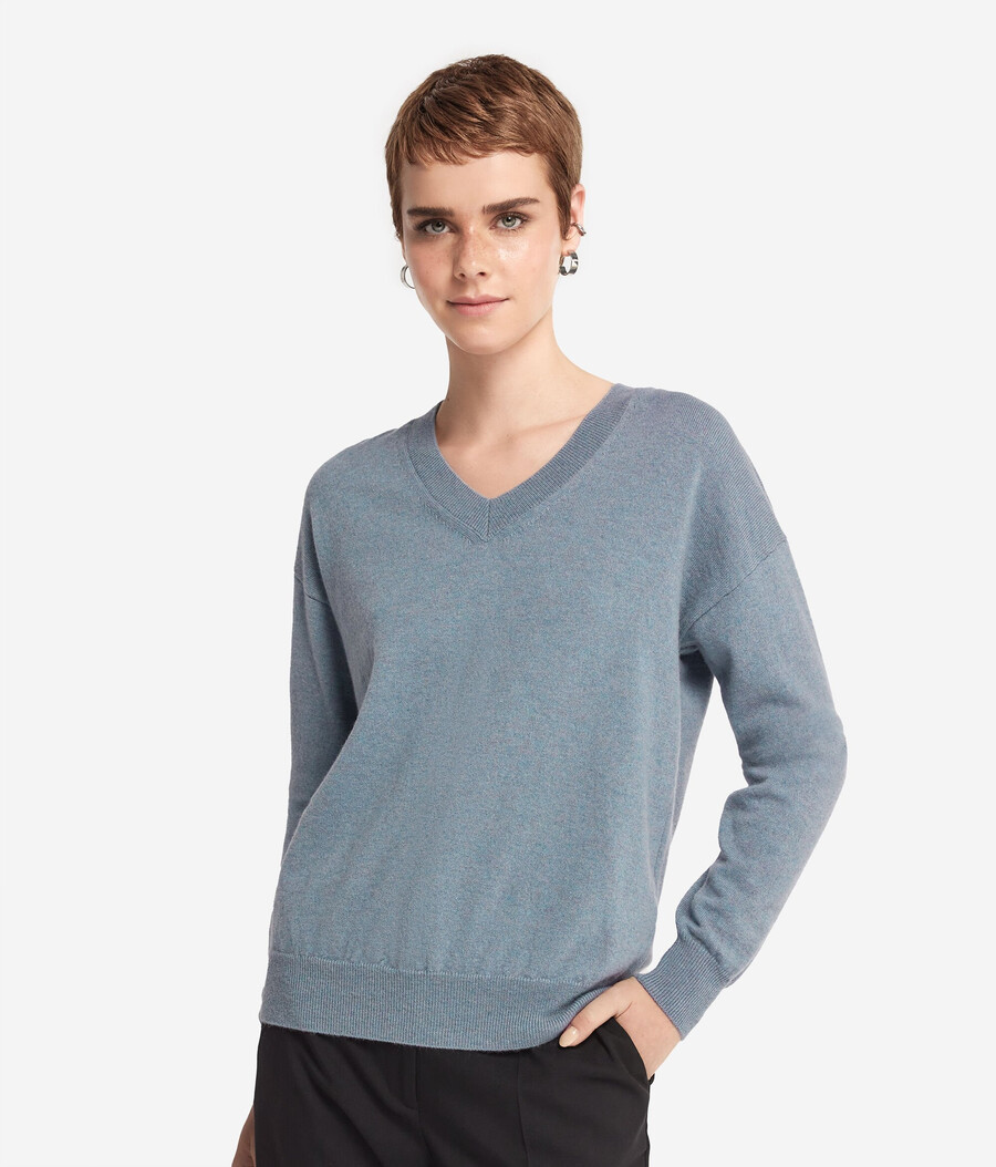ultraweicher kaschmirpullover mit v-ausschnitt