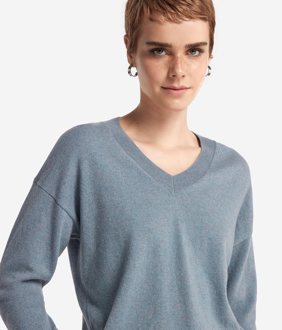 ultraweicher kaschmirpullover mit v-ausschnitt