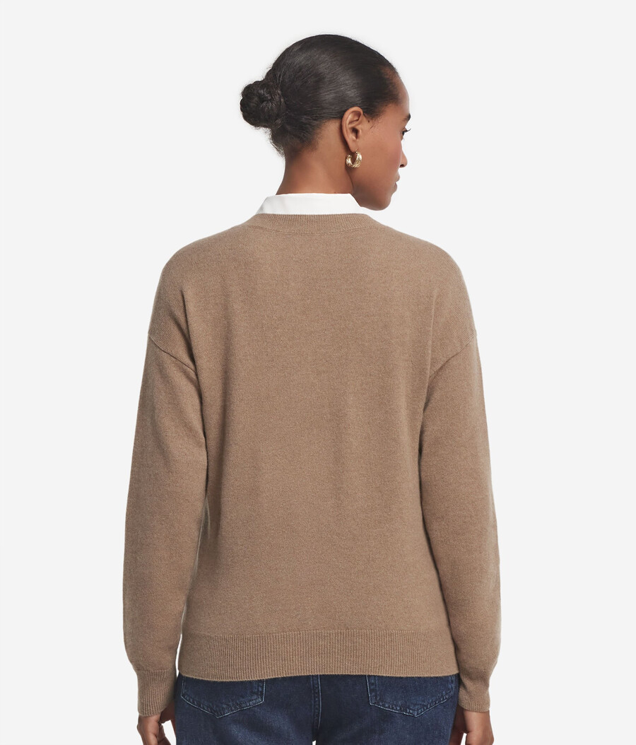 ultraweicher kaschmirpullover mit v-ausschnitt