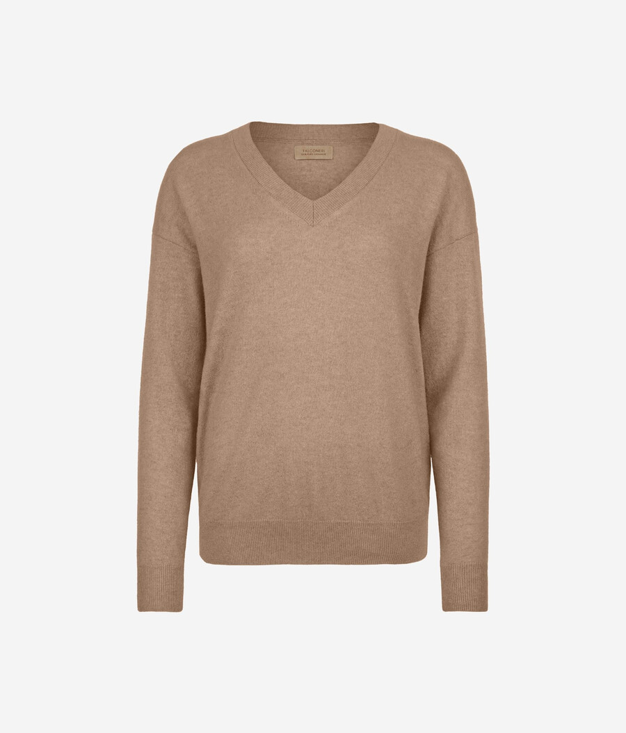 ultraweicher kaschmirpullover mit v-ausschnitt