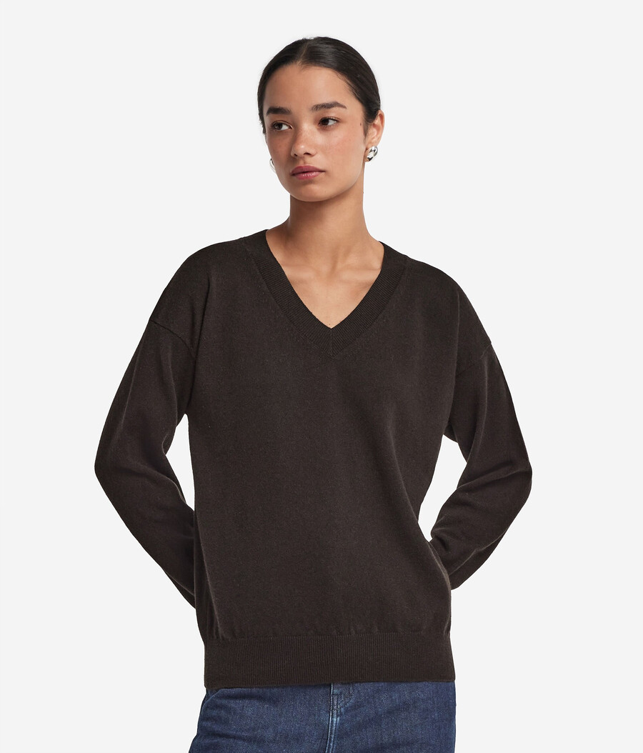 ultraweicher kaschmirpullover mit v-ausschnitt