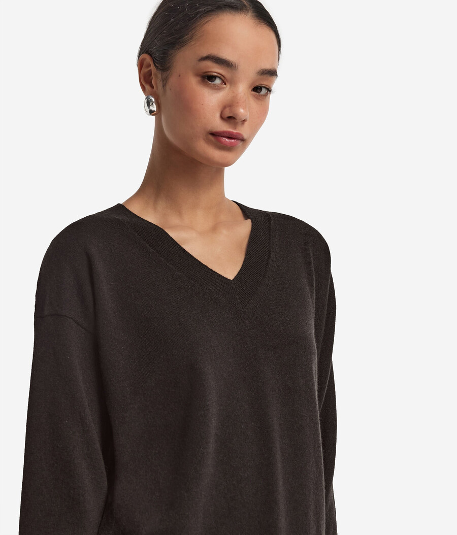 ultraweicher kaschmirpullover mit v-ausschnitt
