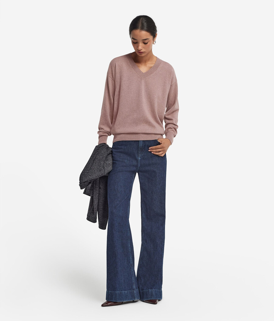 ultraweicher kaschmirpullover mit v-ausschnitt