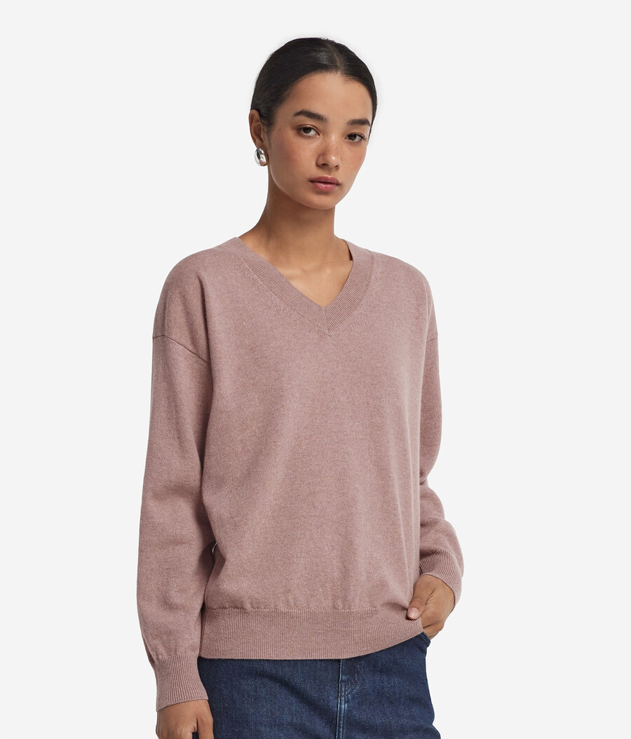 ultraweicher kaschmirpullover mit v-ausschnitt