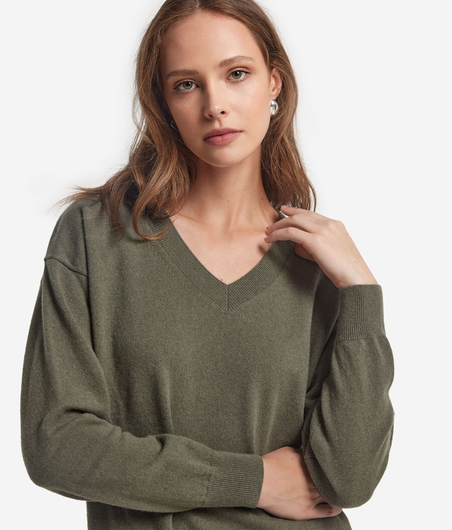 ultraweicher kaschmirpullover mit v-ausschnitt