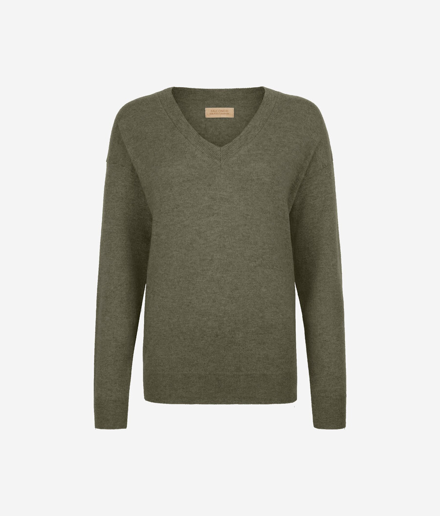 ultraweicher kaschmirpullover mit v-ausschnitt