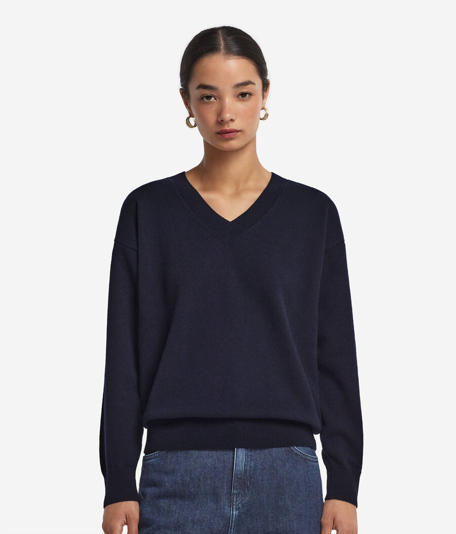 ultraweicher kaschmirpullover mit v-ausschnitt