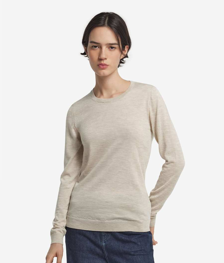 rundhals-pullover aus ultrafeinem kaschmir