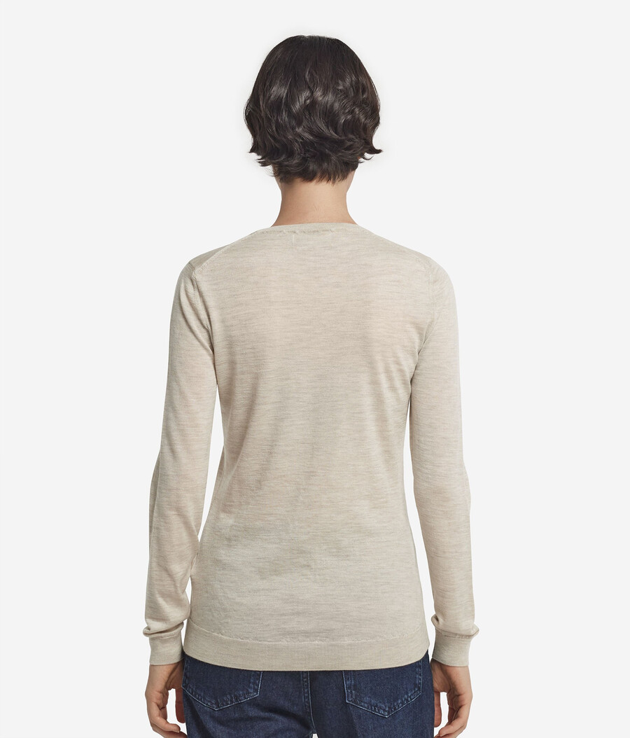 rundhals-pullover aus ultrafeinem kaschmir