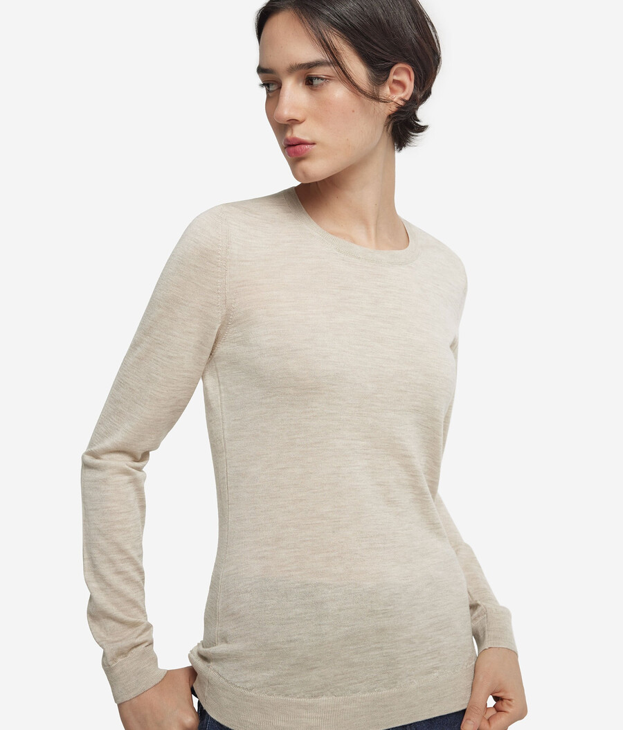 rundhals-pullover aus ultrafeinem kaschmir
