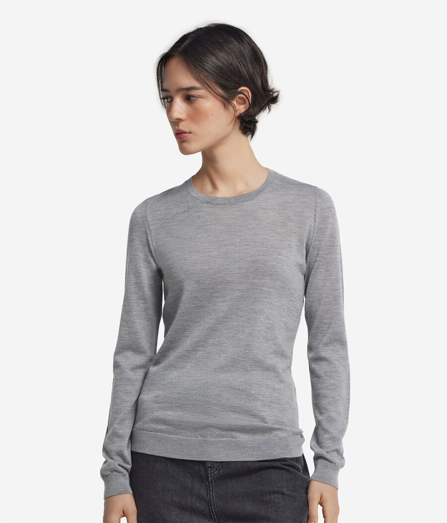 rundhals-pullover aus ultrafeinem kaschmir