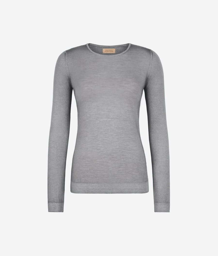rundhals-pullover aus ultrafeinem kaschmir