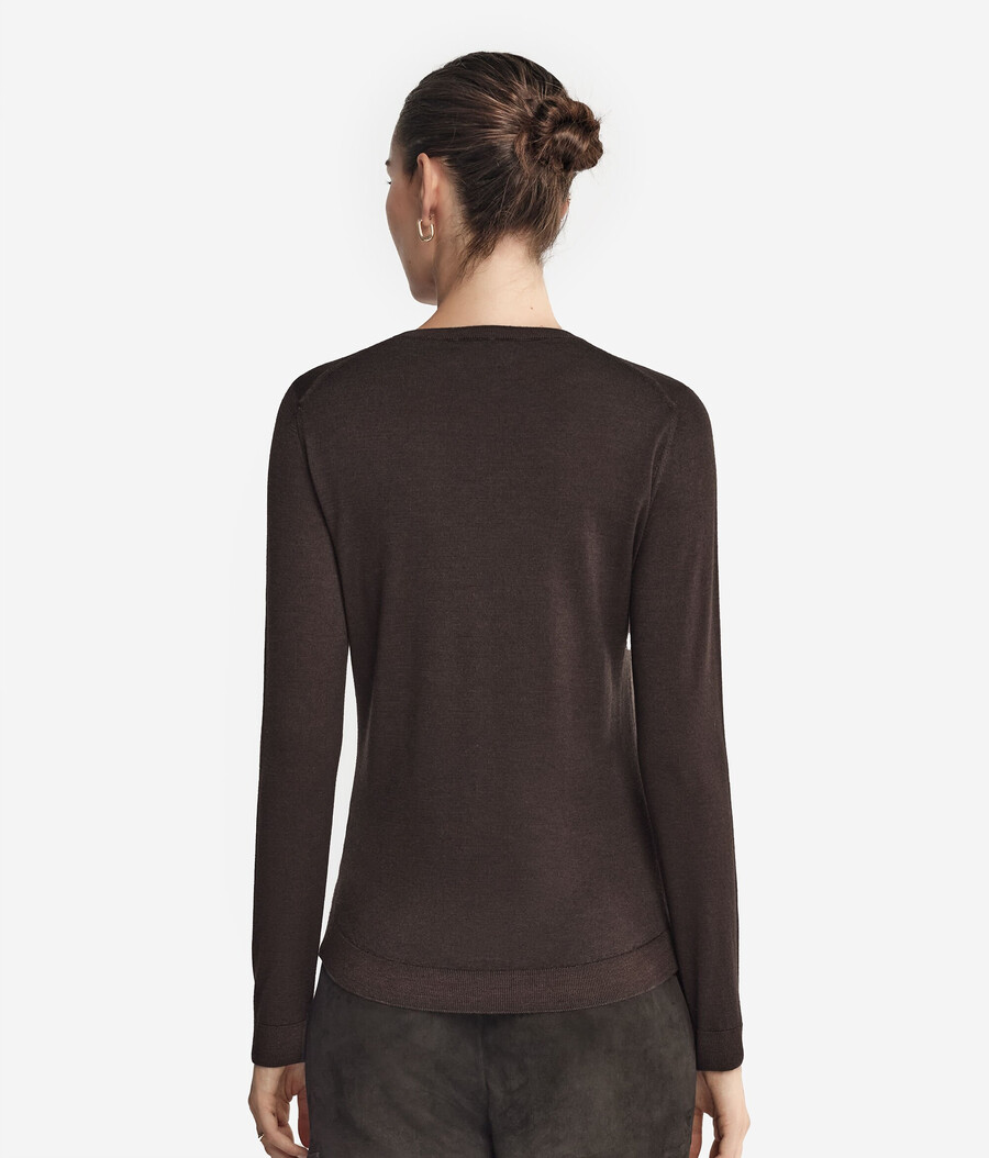 rundhals-pullover aus ultrafeinem kaschmir