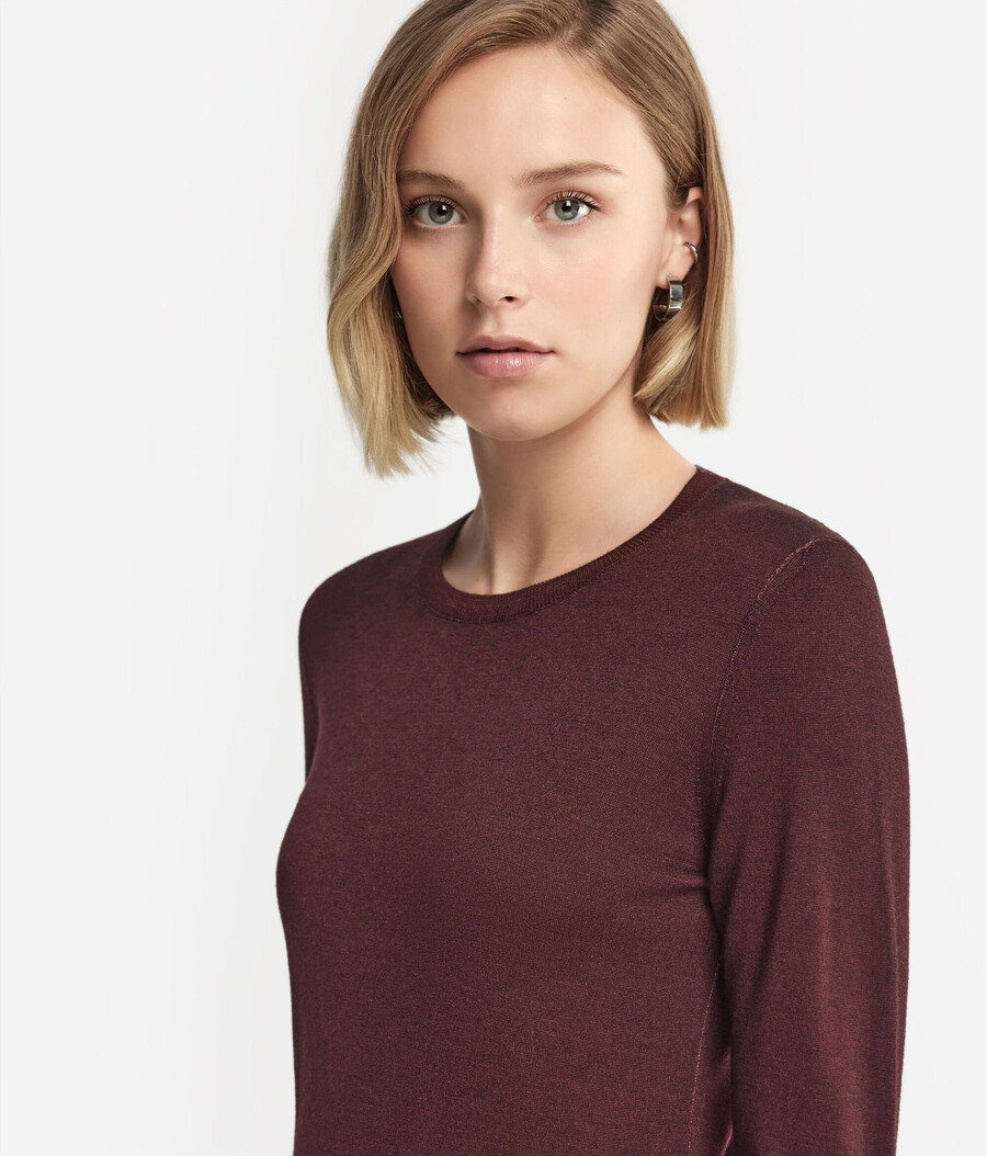 rundhals-pullover aus ultrafeinem kaschmir