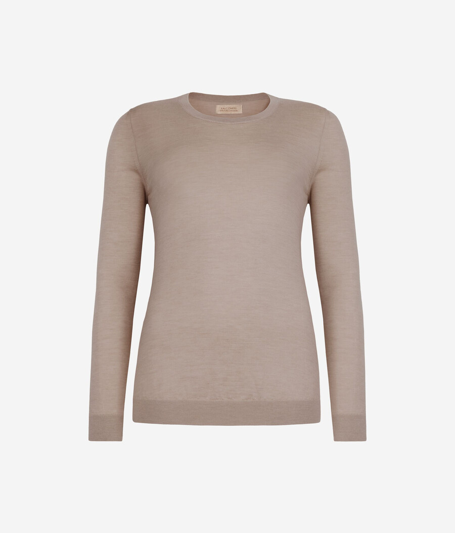 rundhals-pullover aus ultrafeinem kaschmir