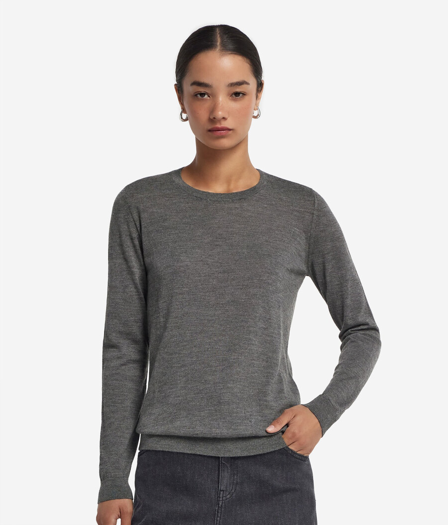 rundhals-pullover aus ultrafeinem kaschmir