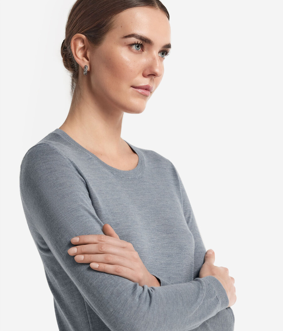 rundhals-pullover aus ultrafeinem kaschmir