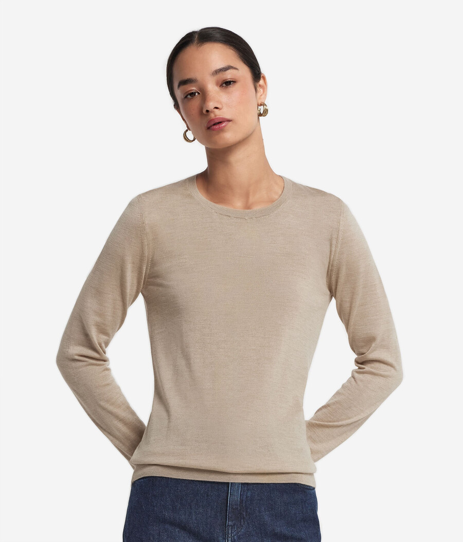 rundhals-pullover aus ultrafeinem kaschmir