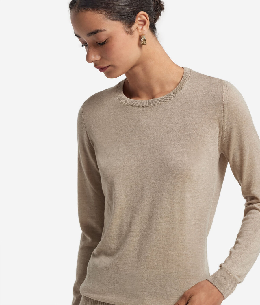 rundhals-pullover aus ultrafeinem kaschmir