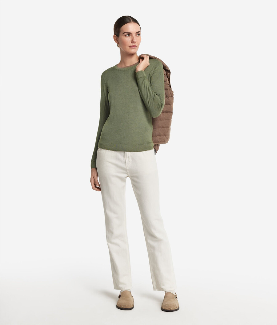 rundhals-pullover aus ultrafeinem kaschmir