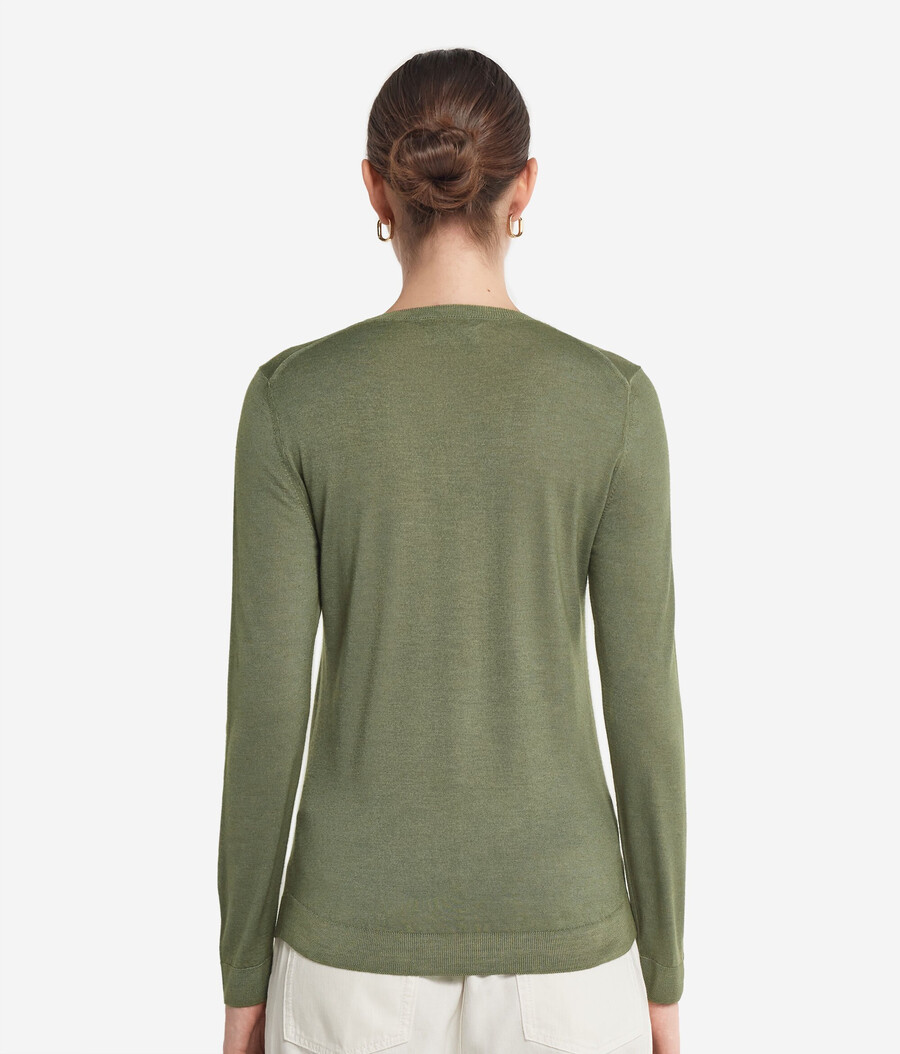 rundhals-pullover aus ultrafeinem kaschmir