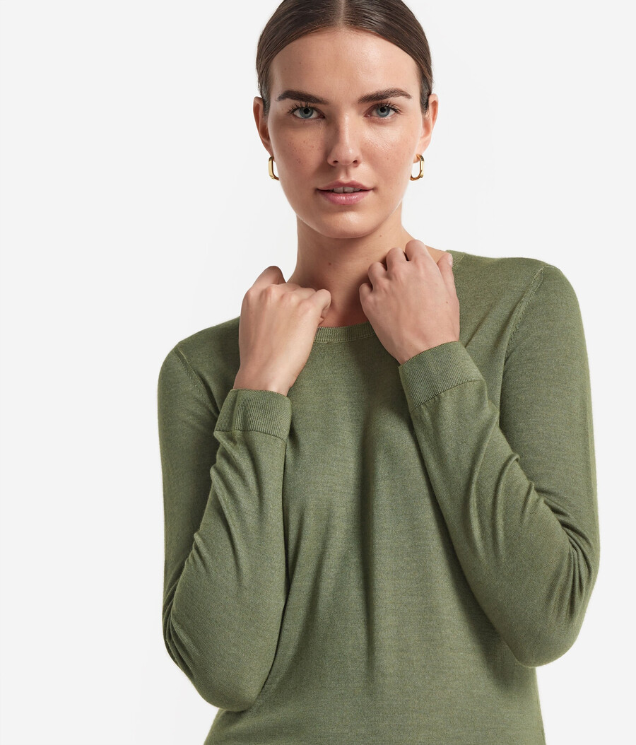 rundhals-pullover aus ultrafeinem kaschmir