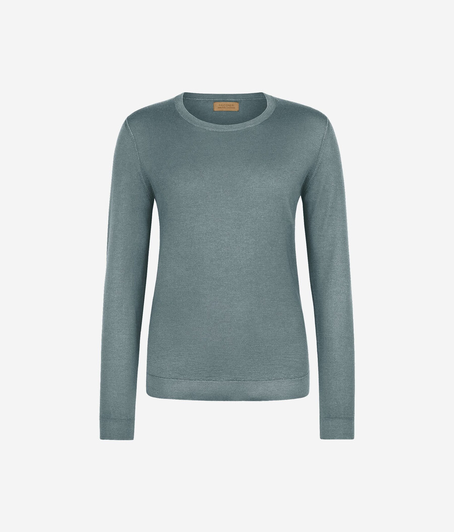 rundhals-pullover aus ultrafeinem kaschmir
