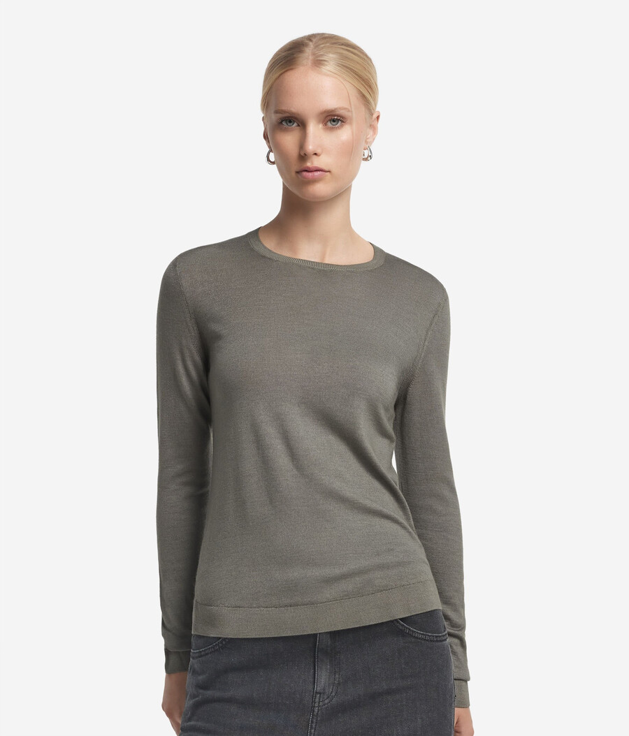 rundhals-pullover aus ultrafeinem kaschmir