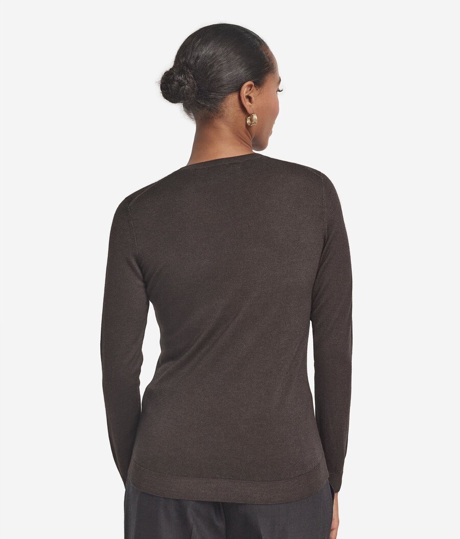 rundhals-pullover aus ultrafeinem kaschmir