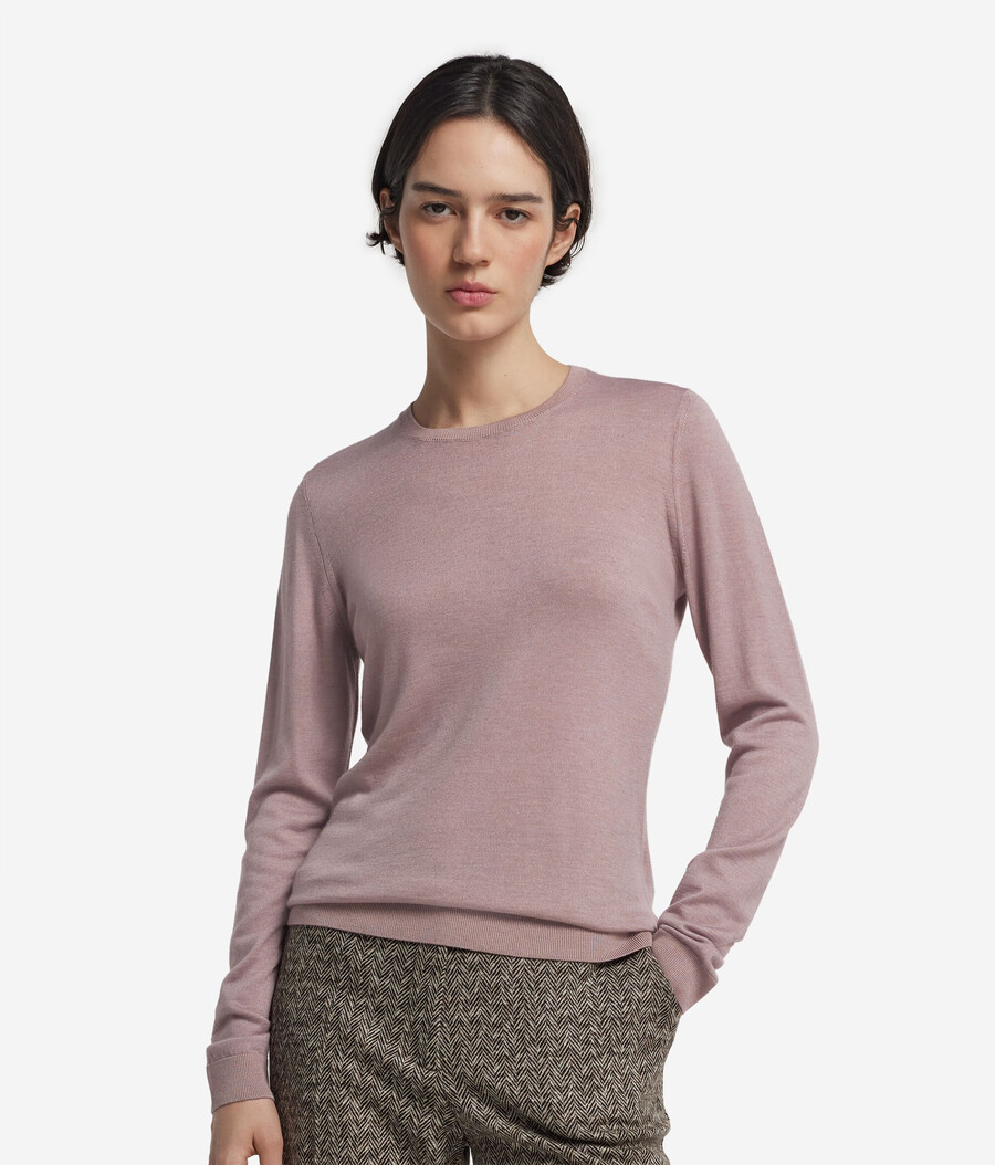 rundhals-pullover aus ultrafeinem kaschmir