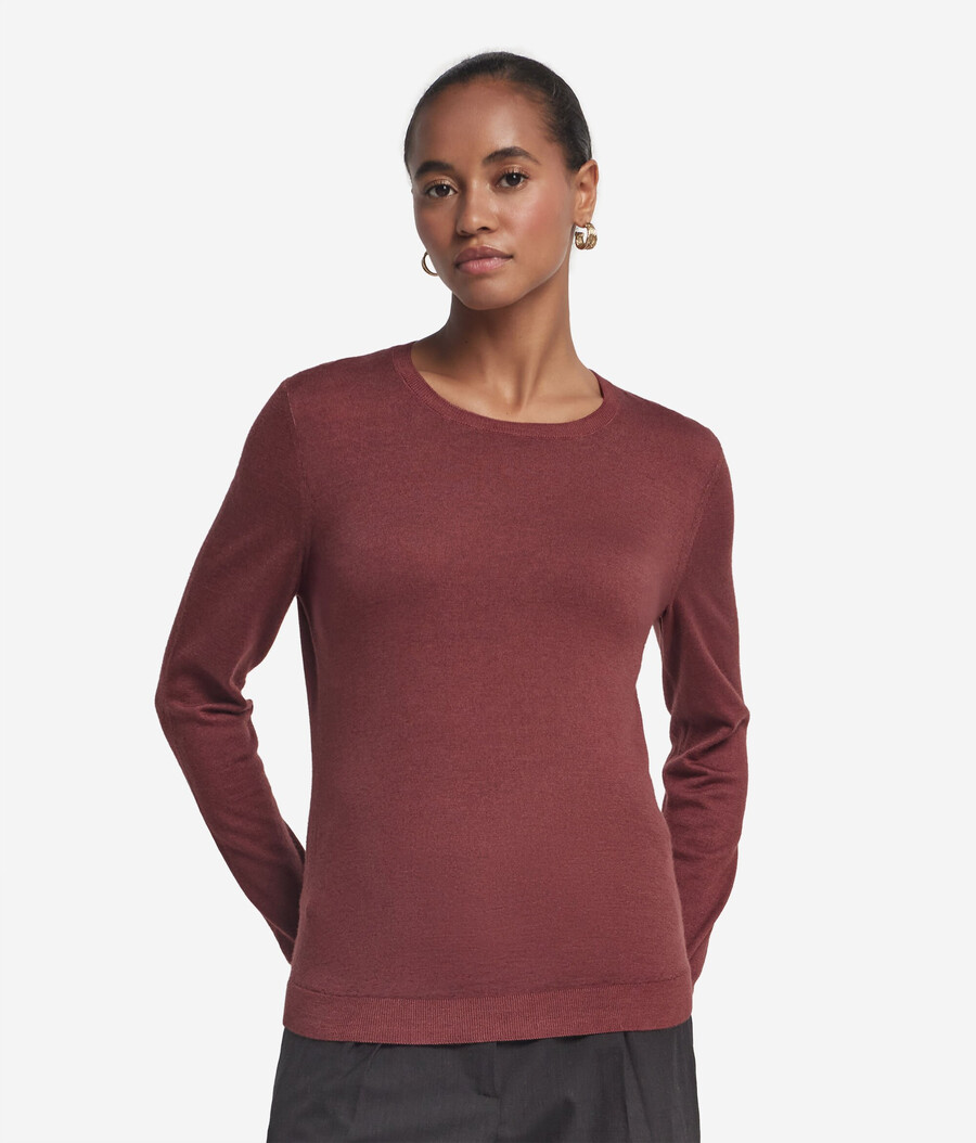 rundhals-pullover aus ultrafeinem kaschmir