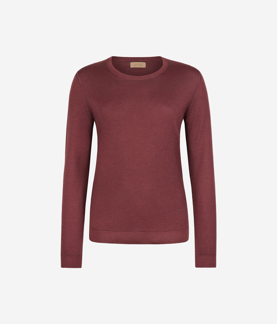 rundhals-pullover aus ultrafeinem kaschmir