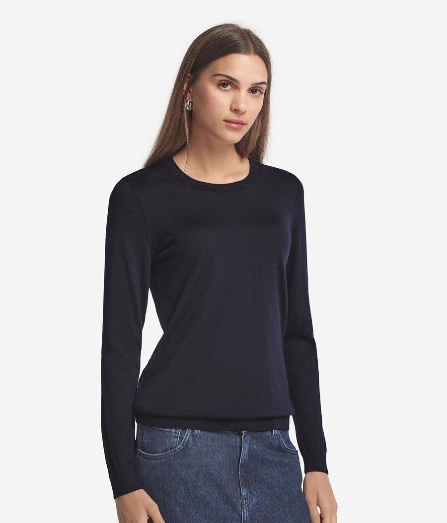 rundhals-pullover aus ultrafeinem kaschmir