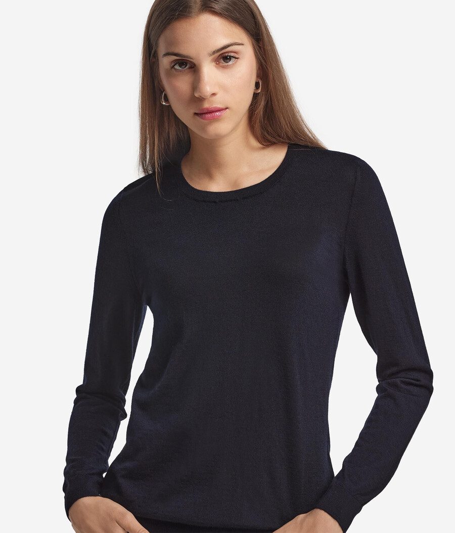 rundhals-pullover aus ultrafeinem kaschmir
