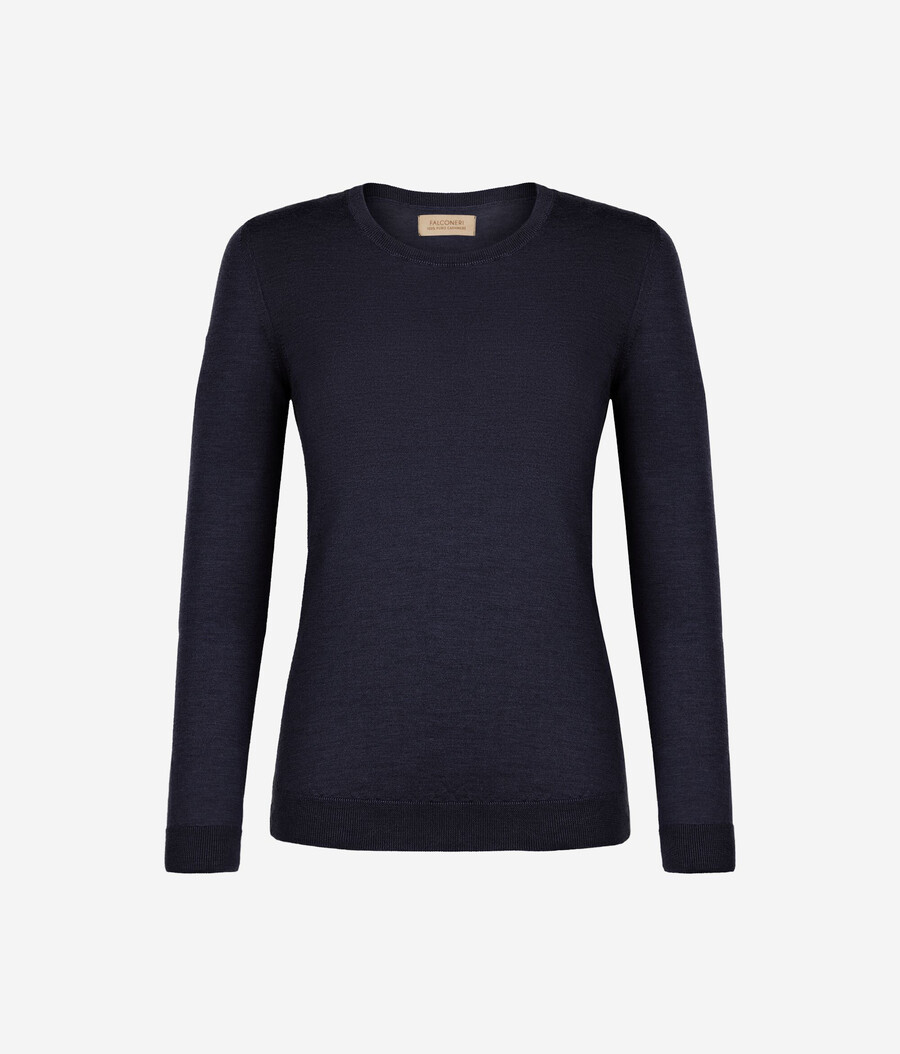rundhals-pullover aus ultrafeinem kaschmir