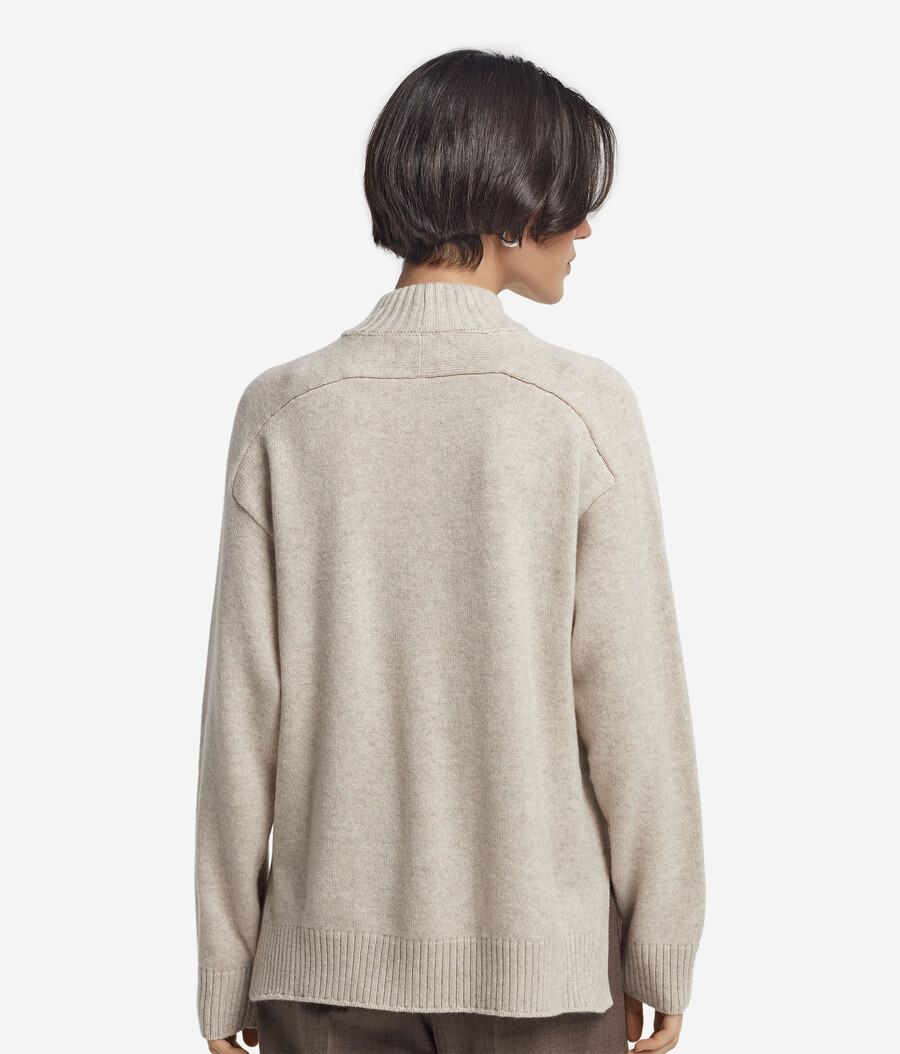 ultraweicher kaschmir-rollkragenpullover mit eingesetzten Ärmeln